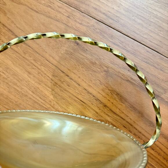 Brass Basket Twisted Handle Sweden 9" x 5" - Picture 2 of 12